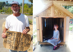 Menina de 9 anos constrói pequenas casas para os sem-teto
